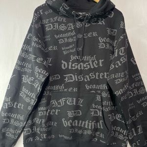 Beautiful Disaster Identity Pullover Hooded Sweatshirt AOP Women’s Size XL New.